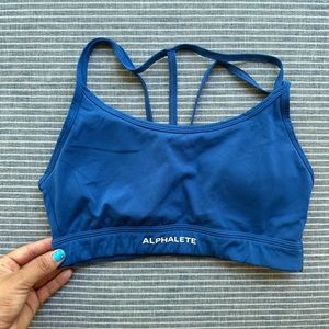 alphalete blue bra